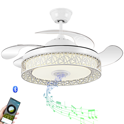 Ventilateurs de plafond modernes sans pales avec télécommande, lampe LED design avec ventilateur caché