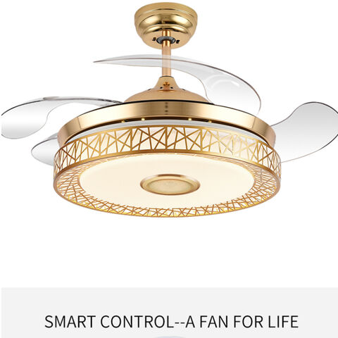 Ventilateurs de plafond modernes sans pales avec télécommande, lampe LED design avec ventilateur caché