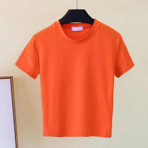 T-shirts de mode pour femmes en gros avec logo personnalisé, T-shirts sexy d'été unis et moulants pour femmes