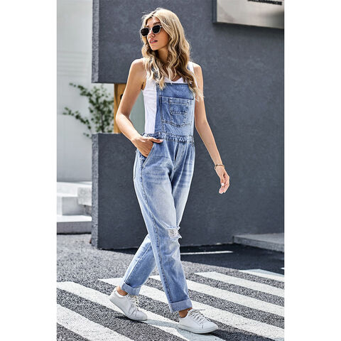 2021 Hot Sale Ladies Denim Women Romper One Piece Jumpsuit Ripped Jeans -  China Wholesale Jean Back Suspenders $17.14 from Jinjiang Superstarer  Import & Export Co.,Ltd | Globalsources.com