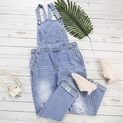 2021 Hot Sale Ladies Denim Women Romper One Piece Jumpsuit Ripped Jeans -  China Wholesale Jean Back Suspenders $17.14 from Jinjiang Superstarer  Import & Export Co.,Ltd | Globalsources.com