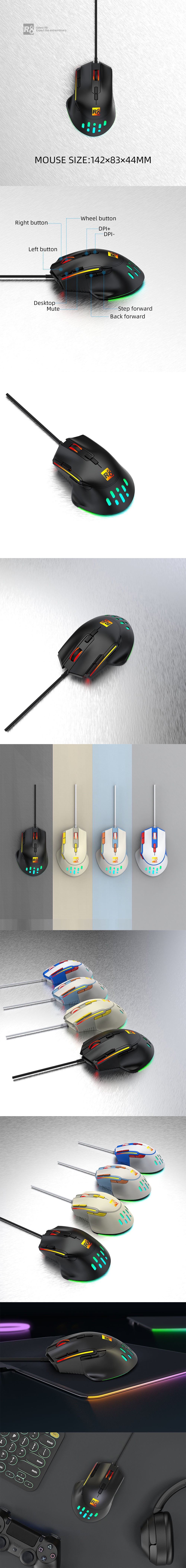 Scriptable Gaming Mouse R8 Oem Macro Definition With Software Programmable 9d Rgb Mouse For ...