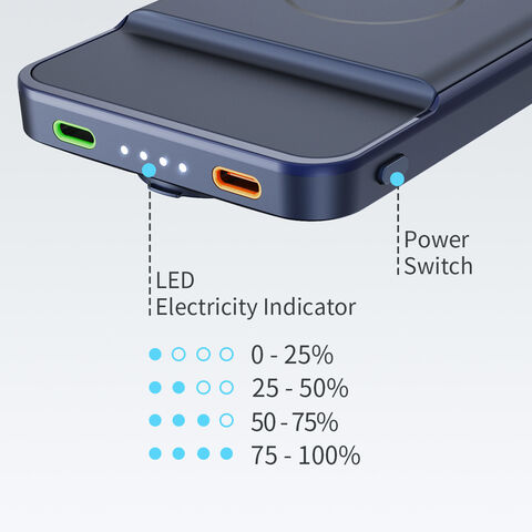 Banco de energía inalámbrico magnético OEM de 10000 mAh con carga rápida de 20 W, cargador inalámbrico magnético portátil con MagSafe para iPhone
