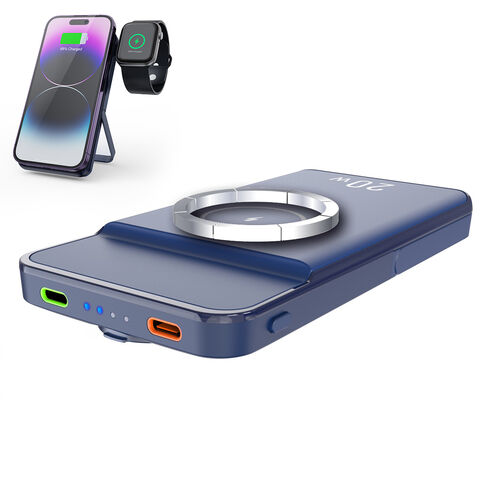 Banco de energía inalámbrico magnético OEM de 10000 mAh con carga rápida de 20 W, cargador inalámbrico magnético portátil con MagSafe para iPhone