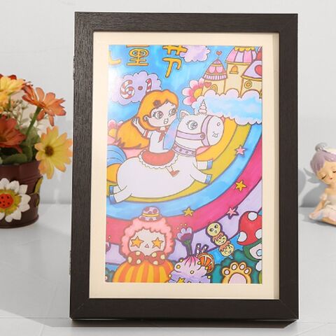 Marcos para Dibujos Infantiles Intercambiables Acrílico Transparente 21.59x27.94cm con Paspartú Montaje en Pared y de Mesa Marcos para Fotos Infantiles