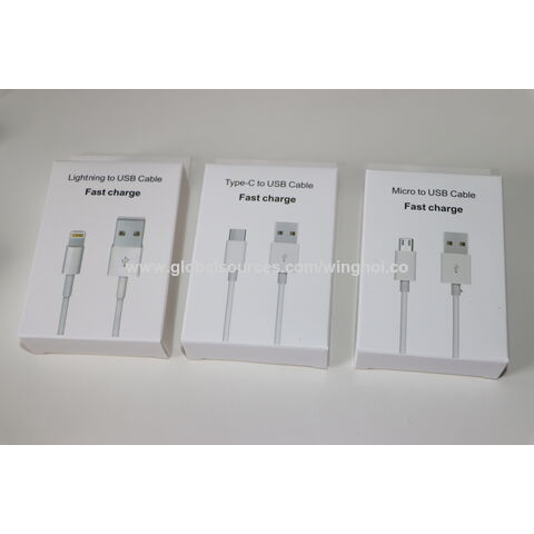 Cable USB-C 5V2A de Carga Rápida en Stock al por Mayor, Cable de Datos USB para Sincronización, MOQ Pequeño, Entrega Rápida al por Mayor