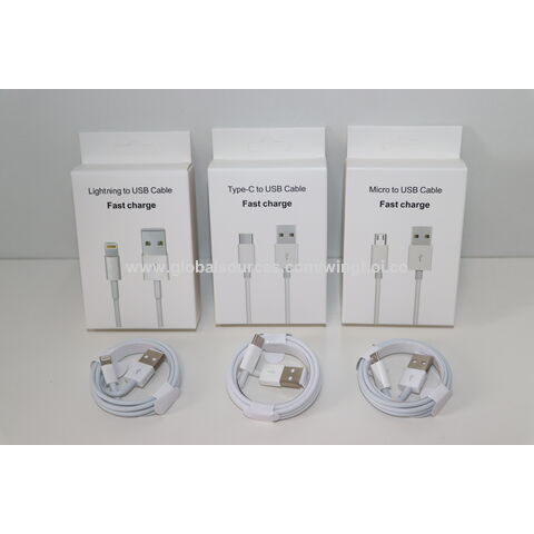 Kabel Pengisian Cepat 5V2A Harga Bagus Lightning Micro Type-C, Stok Tersedia, Kabel Data Sinkronisasi USB, MOQ Kecil, Pengiriman Cepat