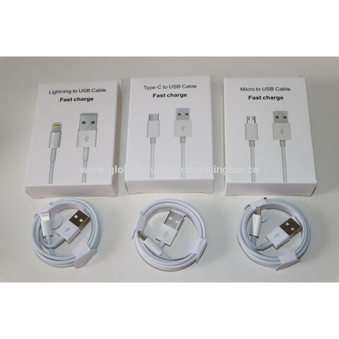 Cable USB-C 5V2A de Carga Rápida en Stock al por Mayor, Cable de Datos USB para Sincronización, MOQ Pequeño, Entrega Rápida al por Mayor