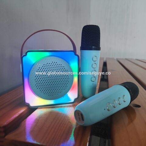Haut-parleur karaoké portable P8 en gros, boîte de karaoké pour enfants, avec 2 mini microphones, accepte OEM et ODM