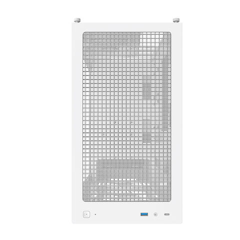 Caja de Ordenador ATX FPMAX con Panel Frontal de Malla y Lateral de Vidrio Templado, Diseño de Orificios Cuadrados para Gaming