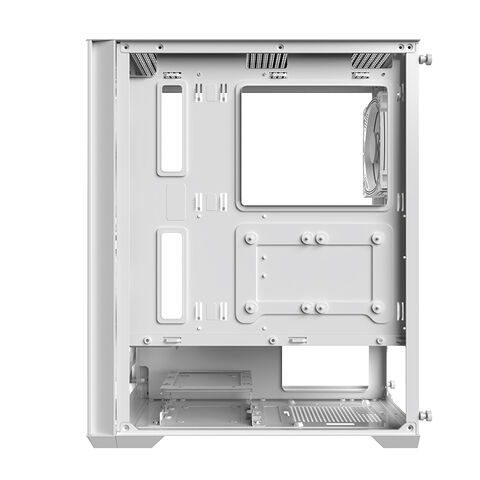 Caja de Ordenador ATX FPMAX con Panel Frontal de Malla y Lateral de Vidrio Templado, Diseño de Orificios Cuadrados para Gaming