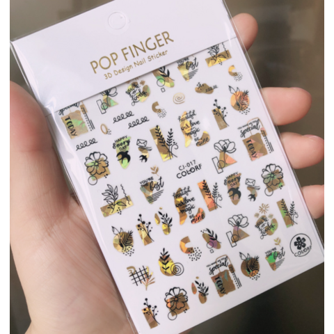 Nagelsticker Neues Design 2021 Glänzender Laser Bronzing Sticker Blattförmige Nagelkunst Aufkleber