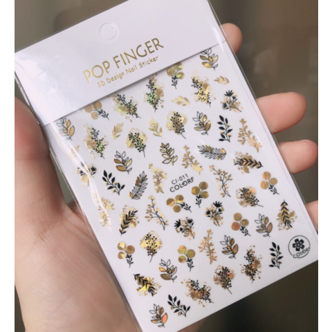 Nagelsticker Neues Design 2021 Glänzender Laser Bronzing Sticker Blattförmige Nagelkunst Aufkleber