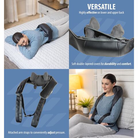 Masseur de Cou et d'Épaules avec Chaleur - Massage 4D Sans Fil Rechargeable des Tissus Profonds par Pétrissage, Contrôle de la Vitesse, 2 Modes pour les Muscles