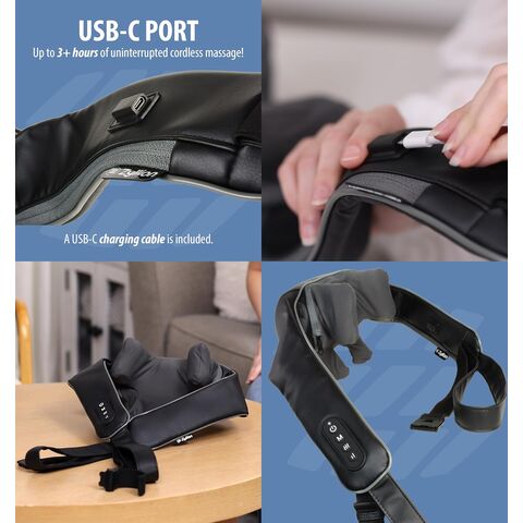 Masseur de Cou et d'Épaules avec Chaleur - Massage 4D Sans Fil Rechargeable des Tissus Profonds par Pétrissage, Contrôle de la Vitesse, 2 Modes pour les Muscles