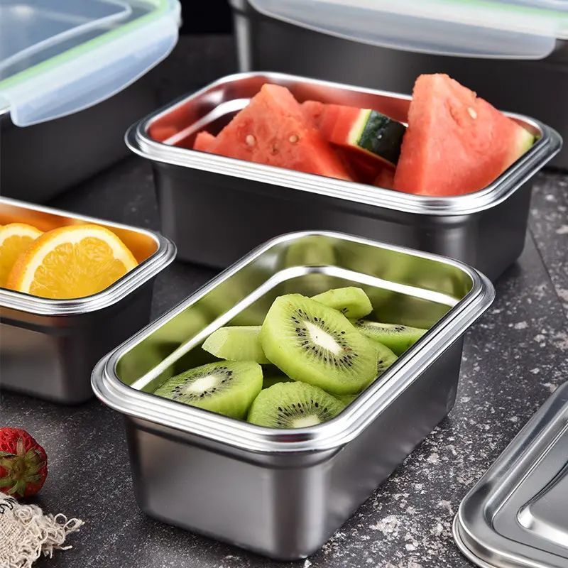 Hot Sale Food Grade 304 Stainless Steel Container Sealed Storage Lunch ...