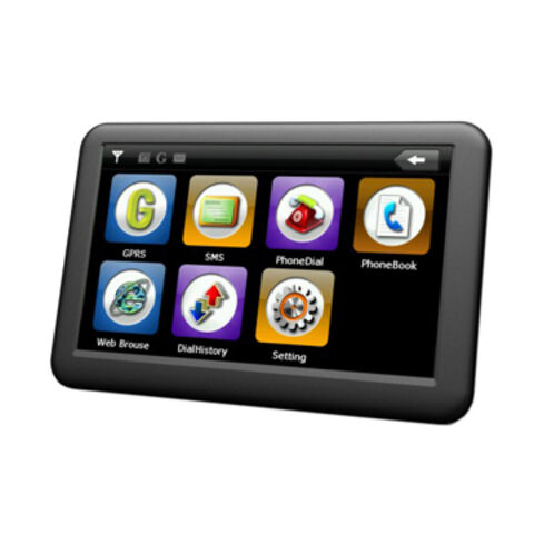 GPS portátil de 7,0 polegadas com RS232, resolução de 800 x 480 pixels, marcas FCC e CE. Navegador GPS ideal para uso industrial e comercial.