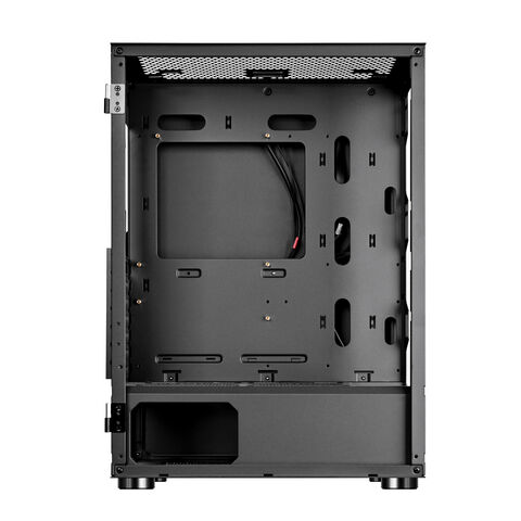 Pc gamer caso al por mayor de escritorio personalizado vidrio btx plexiglás con ventilador de escritorio de malla de metal mediados torres