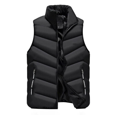 Men Winter Jacket Stand Collar Sleeveless Design Padded
