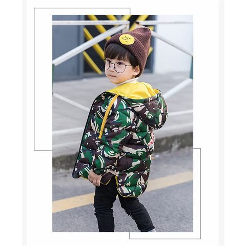 Dernière conception vestes et manteaux réversibles à capuche zippée imprimé camouflage pour enfants garçons