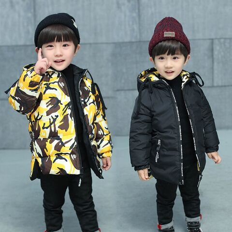 Dernière conception vestes et manteaux réversibles à capuche zippée imprimé camouflage pour enfants garçons