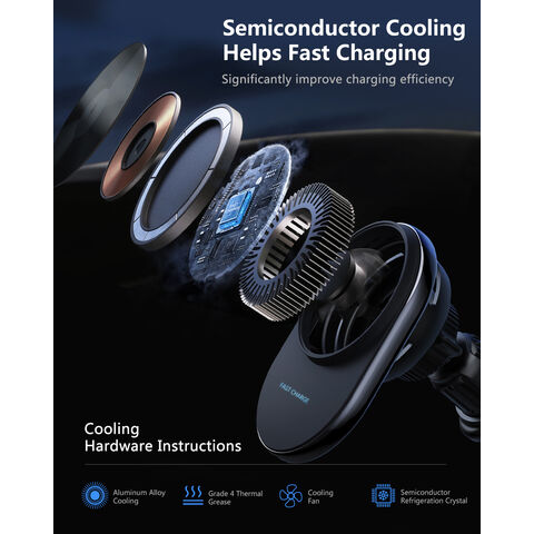 Cargador Inalámbrico Magnético para Coche con Enfriamiento por Hielo S18 y Refrigeración por Semiconductor - Precio de Fábrica