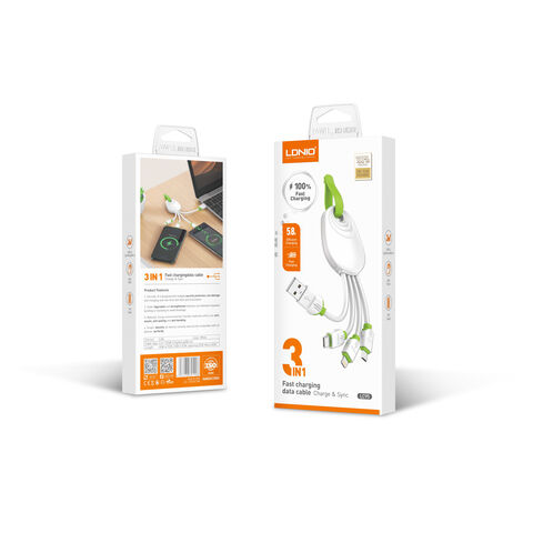 LDNIO LC95 15cm Convenient to carry 3 In 1USB Cable For Mobile Phone fast charging USB cable