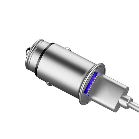Cargador de coche, venta al por mayor, puerto USB dual QC 5V/2,4 A, cargador de teléfono de metal para coche