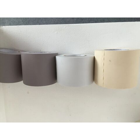 Cinta Adhesiva Aislante para Aire Acondicionado Color Crema con Diseño Fino - Rollo de Envoltura para Unidades de Climatización