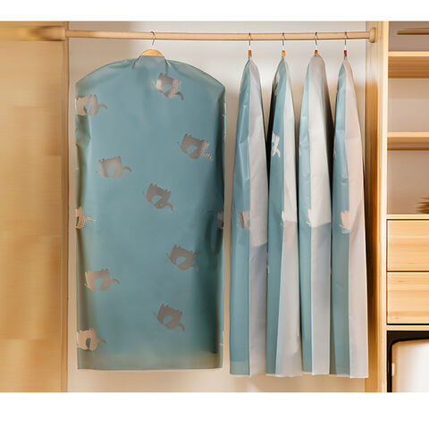 Saco de pó para roupas, capa de roupa transparente à prova d'água para casacos e fatos, saco para pendurar lavável, capa de pó para roupas