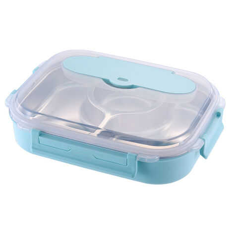 Isolierte Lunchbox aus Edelstahl 304 für Studenten, quadratische, versiegelte Frischhaltedose, doppelwandige Bento-Box zur Wassererwärmung