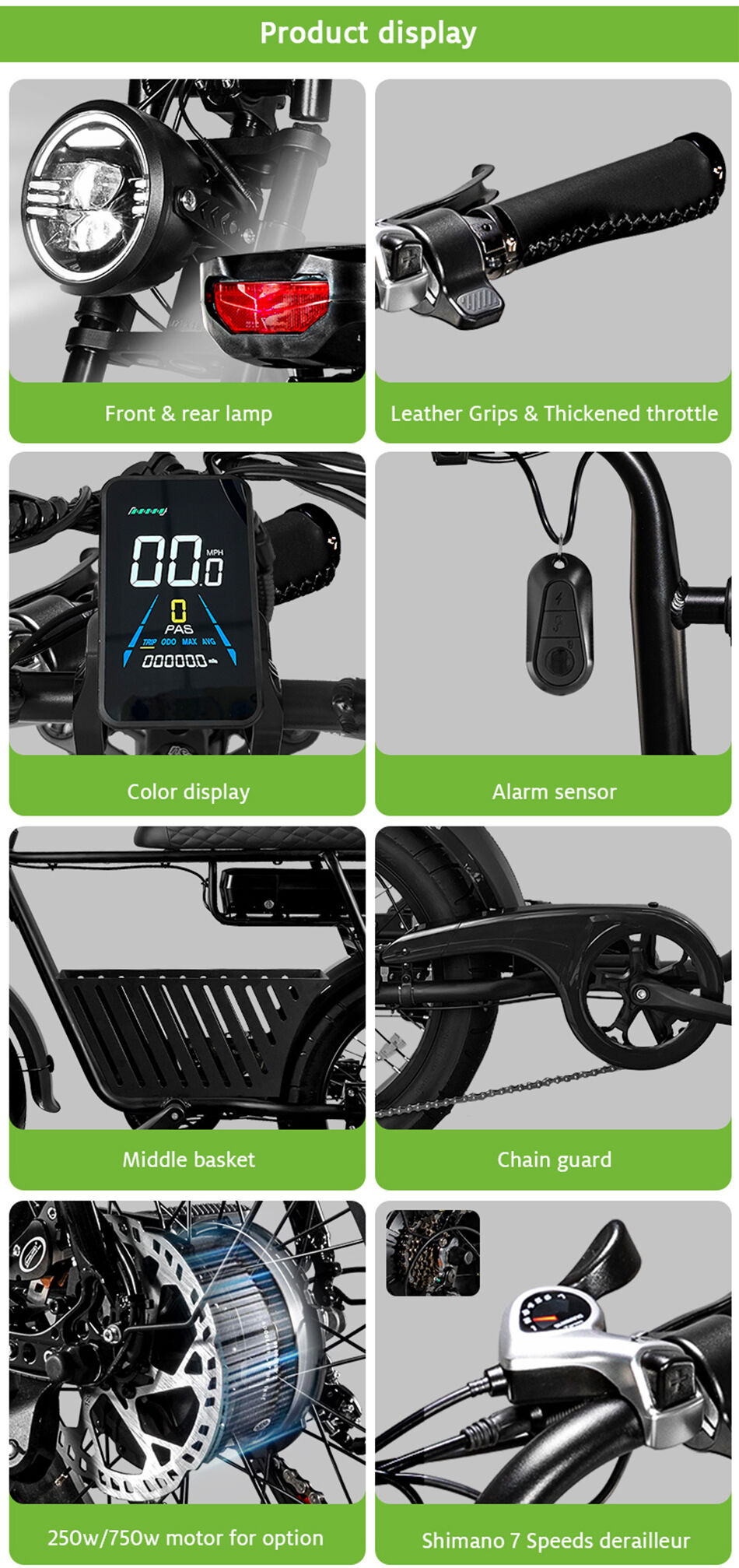 7go Eb4 Eb2 20 Inch Electric Bike 48v 500w 750w 1000w Motor 20*4.0 Fat ...