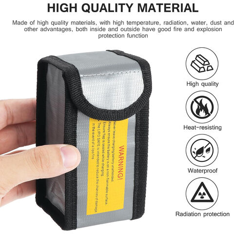 Saco de segurança Lipo para modelo de avião, fibra de vidro retardante de chamas com alta resistência à temperatura, saco de armazenamento de baterias de polímero de lítio para telefones celulares