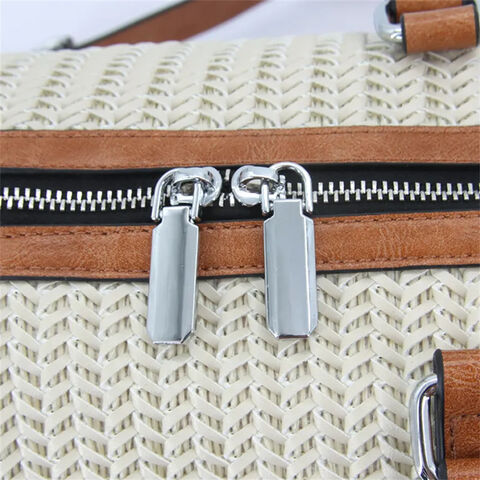 Bolsas de tela sostenibles personalizadas, bolso de paja personalizado, bolso de mano de estilo retro para viajes, bolso de lona