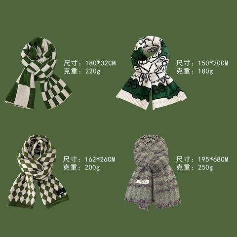 Venta al por mayor de bufandas tipo snood verde Marte de nueva moda, gruesas y cálidas para otoño e invierno, suaves y acogedoras para mujer