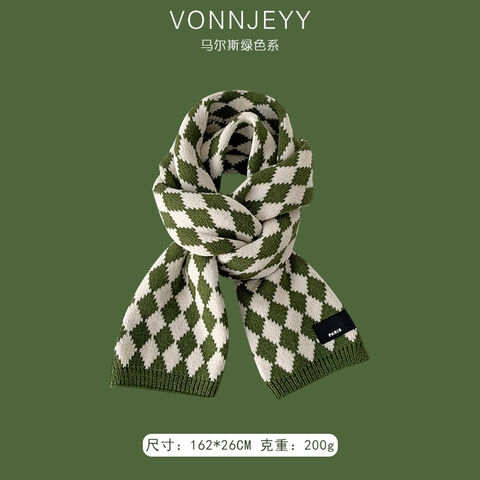 Venta al por mayor de bufandas tipo snood verde Marte de nueva moda, gruesas y cálidas para otoño e invierno, suaves y acogedoras para mujer