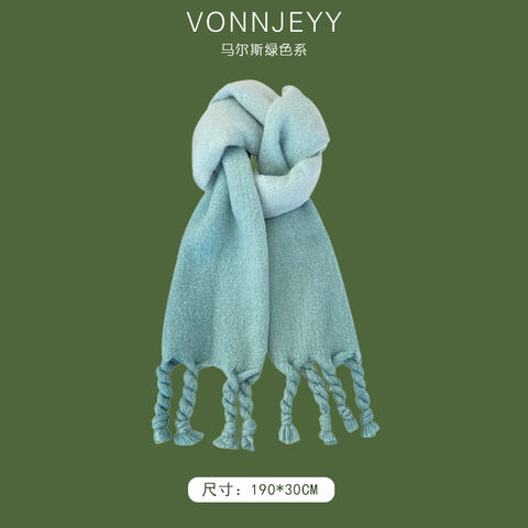 Venta al por mayor de bufandas tipo snood verde Marte de nueva moda, gruesas y cálidas para otoño e invierno, suaves y acogedoras para mujer