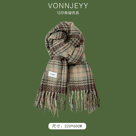 Venta al por mayor de bufandas tipo snood verde Marte de nueva moda, gruesas y cálidas para otoño e invierno, suaves y acogedoras para mujer