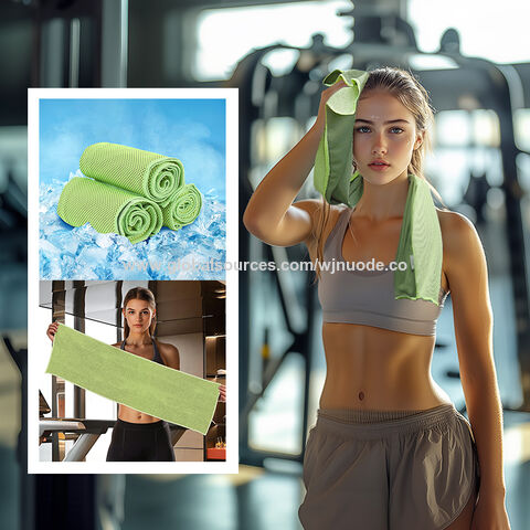 Serviette de refroidissement pour le cou, de sport, de yoga, de gym, à séchage rapide, en microfibre, tissu polyester respirant, multicolore, impression numérique, design personnalisé
