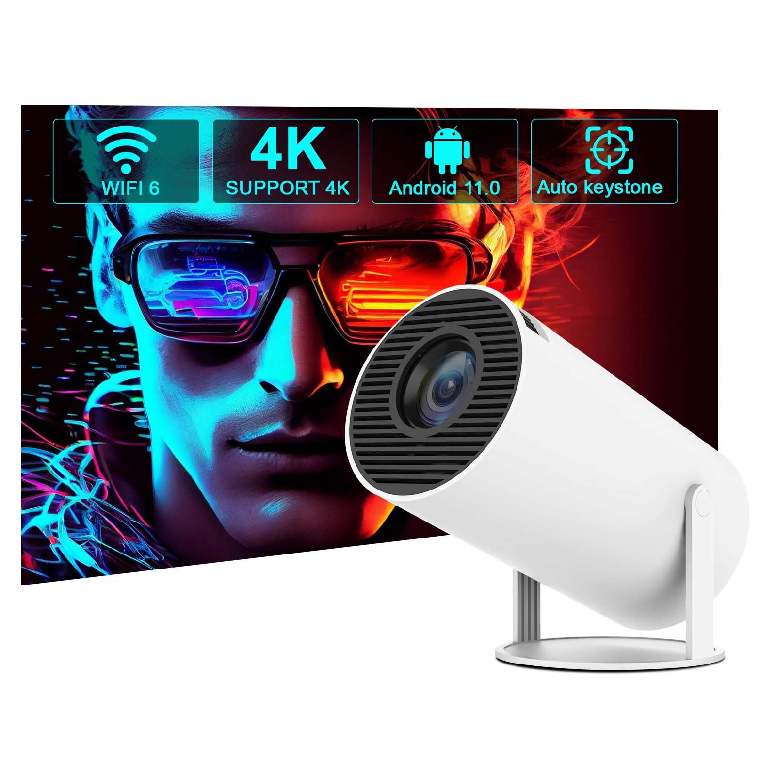 Projector 4k Android 11 Hy300 Pro Dual Wifi6 260ansi Allwinner H713 Bt5 ...