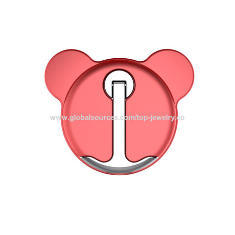 Suporte de Anel de Telefone Urso Amarelo Bonito Promocional - Suporte de Telefone Celular Urso Colorido para Carro - Suporte de Telefone Montado em Veículo