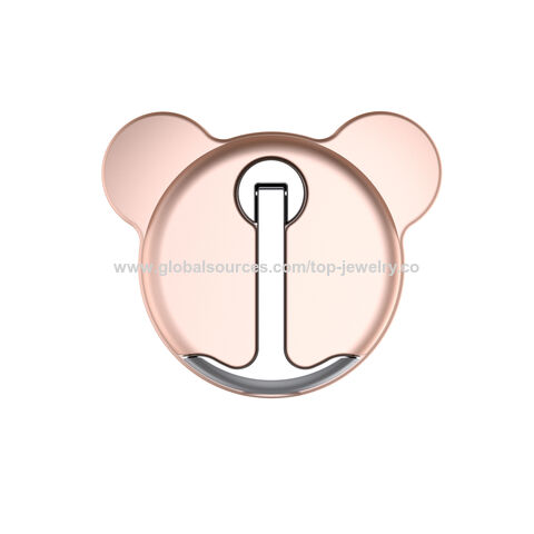 Suporte de Anel de Telefone Urso Amarelo Bonito Promocional - Suporte de Telefone Celular Urso Colorido para Carro - Suporte de Telefone Montado em Veículo