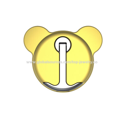 Suporte de Anel de Telefone Urso Amarelo Bonito Promocional - Suporte de Telefone Celular Urso Colorido para Carro - Suporte de Telefone Montado em Veículo