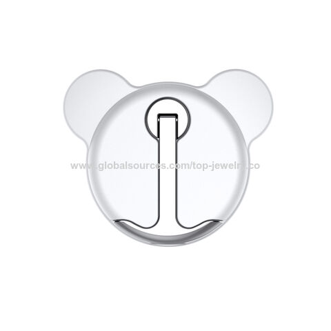 Suporte de Anel de Telefone Urso Amarelo Bonito Promocional - Suporte de Telefone Celular Urso Colorido para Carro - Suporte de Telefone Montado em Veículo