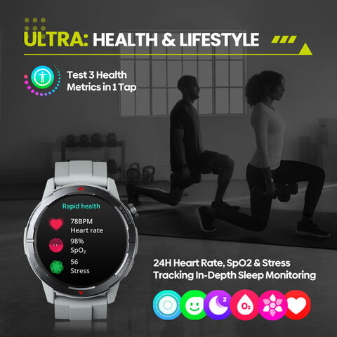 Zeblaze Stratos 3 Ultra 1,43'' AMOLED Display Smartwatch Telefon Eingebautes GPS GNSS Kompass Barometrischer Höhenmesser Anruf Smartwatch