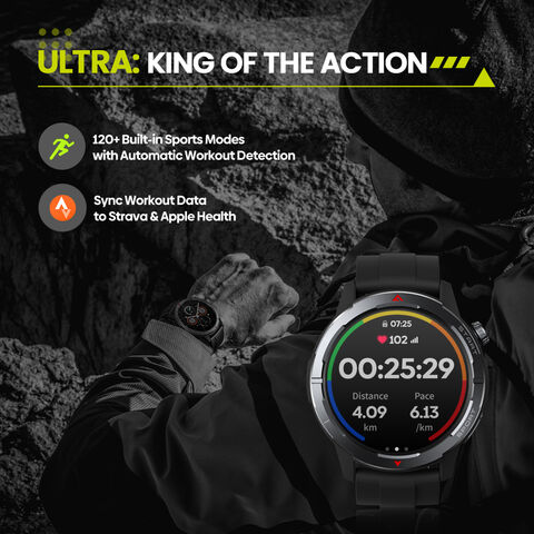 Zeblaze Stratos 3 Ultra 1,43'' AMOLED Display Smartwatch Telefon Eingebautes GPS GNSS Kompass Barometrischer Höhenmesser Anruf Smartwatch