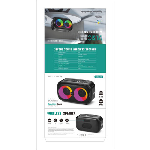 Nouvelle enceinte sans fil SOONBOX à prix d'usine, enceinte étanche pour l'extérieur et l'intérieur avec lumière LED colorée
