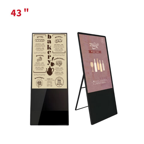 32 43 55 Zoll Stand-LCD-Display, tragbare digitale Werbedisplays für den Innenbereich, LCD-Poster