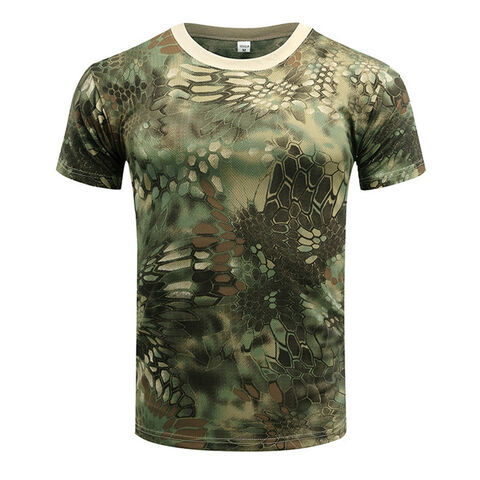 T-shirt camouflage à manches courtes pour hommes, respirant, séchage rapide, vêtements d'entraînement, t-shirt tactique physique d'extérieur