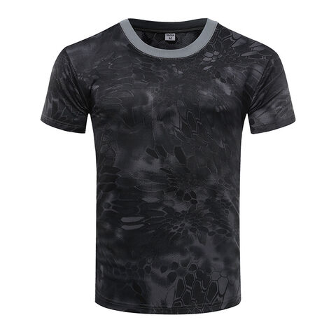 T-shirt camouflage à manches courtes pour hommes, respirant, séchage rapide, vêtements d'entraînement, t-shirt tactique physique d'extérieur
